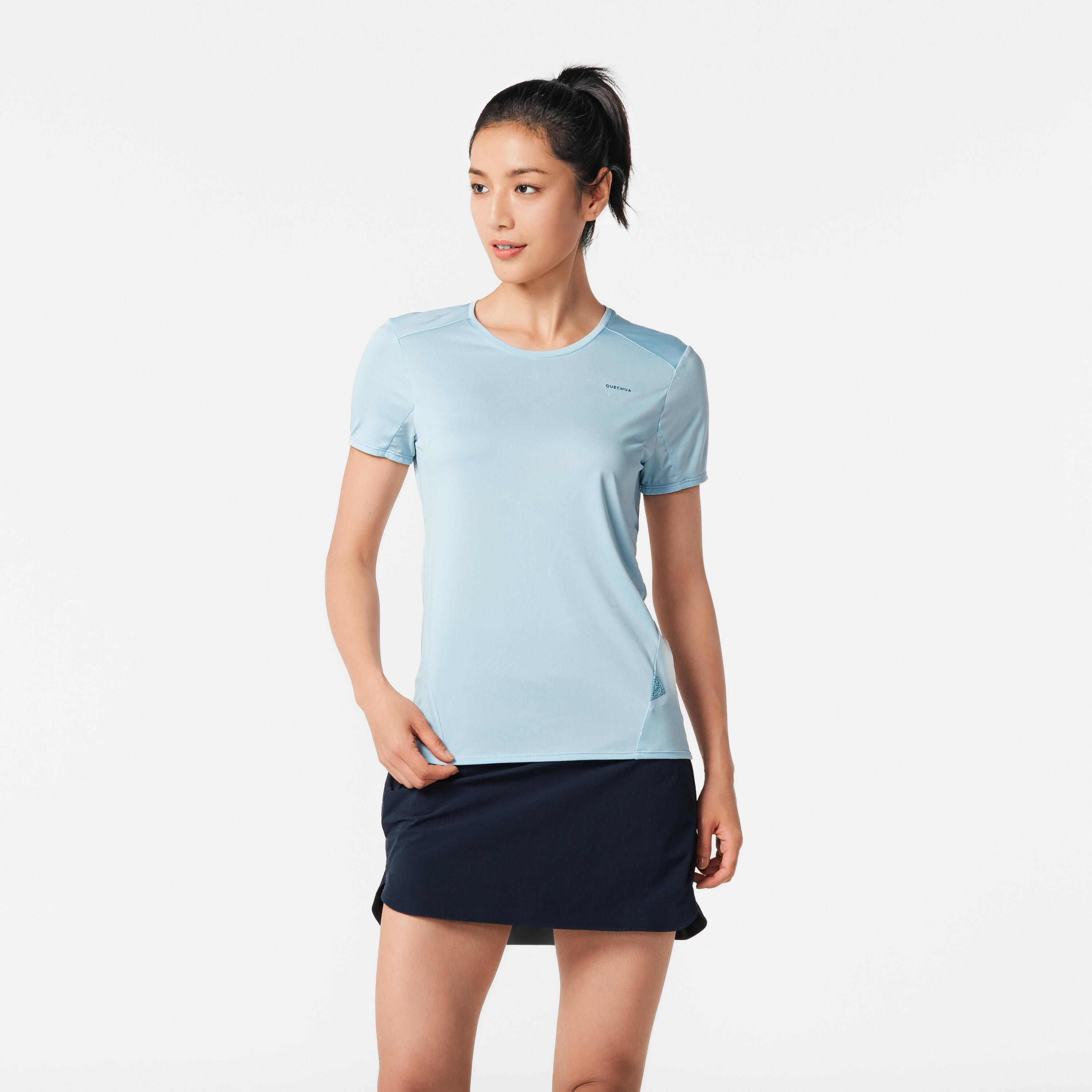 Women’s Mountain Walking Short-Sleeved T-Shirt MH100 5/8