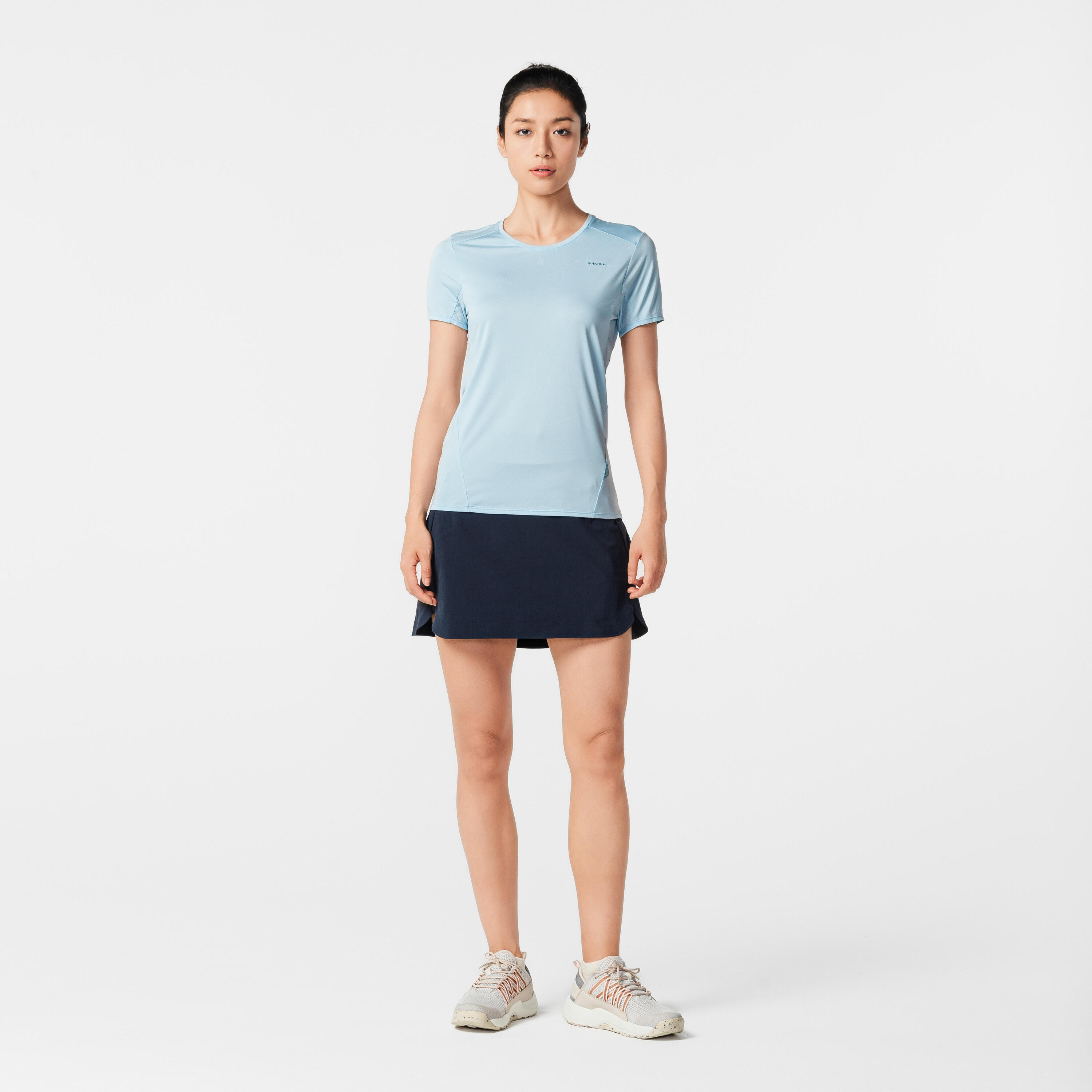 Women’s Mountain Walking Short-Sleeved T-Shirt MH100 1/8
