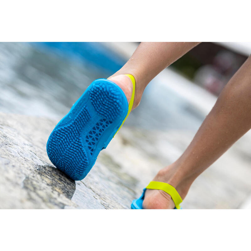 Papuci înot Piscină SLAP 100 BASIC Albastru-Verde Copii