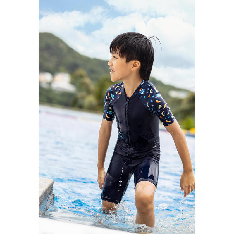 Boy's Wetsuit - Shorty 100 Short Sleeved -PLANET navy