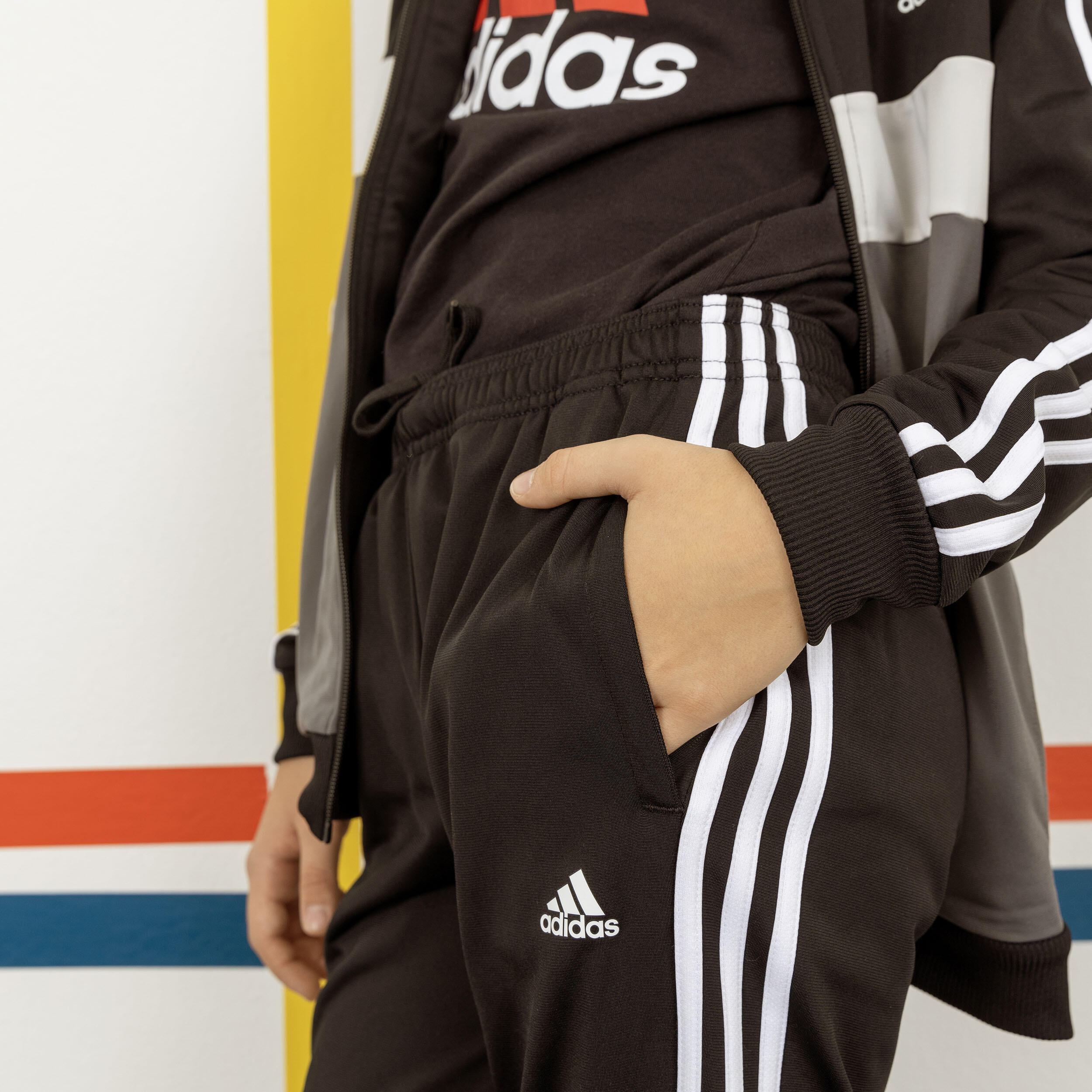 Survêtement colorblock de sport adidas enfant noir 14/18