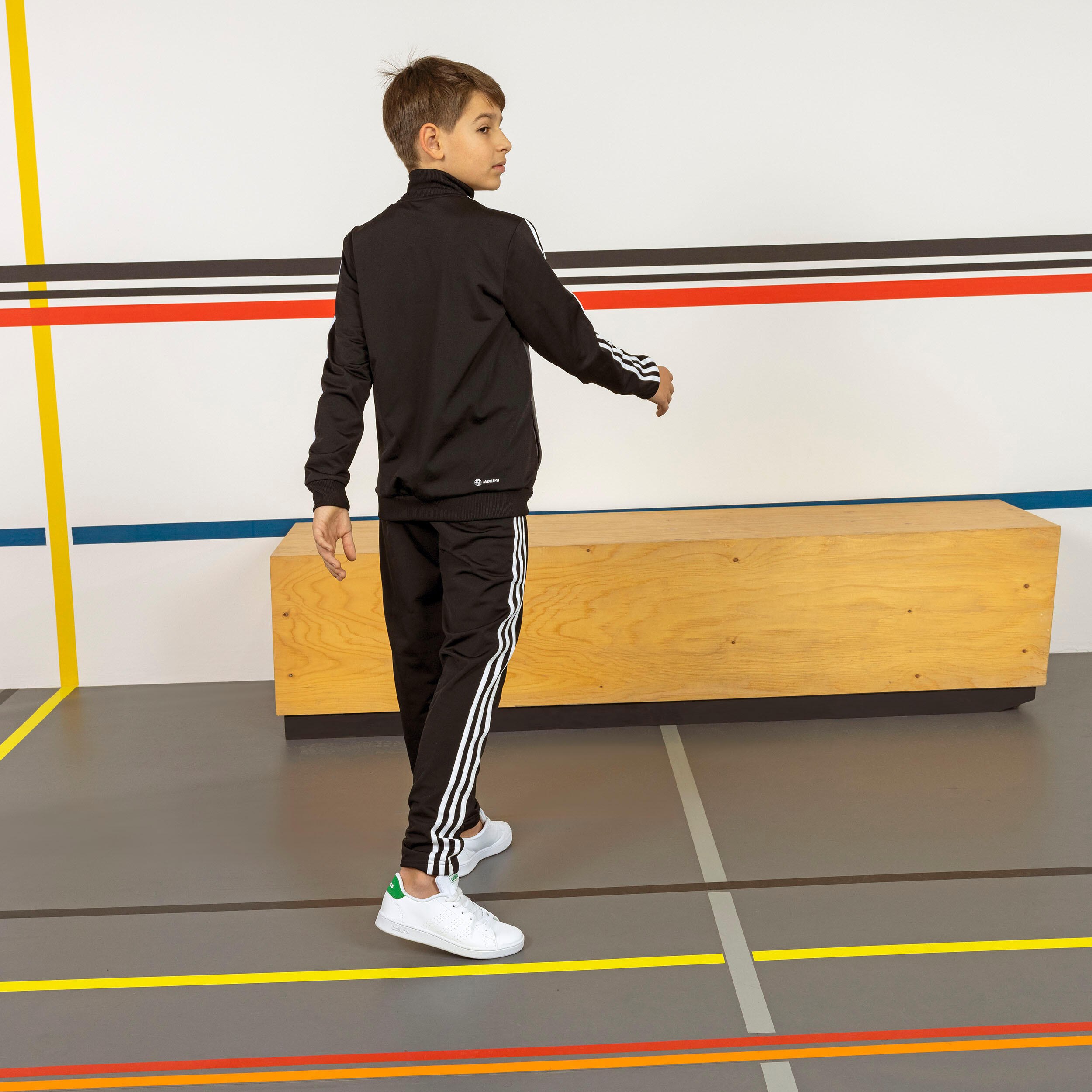 Survêtement colorblock de sport adidas enfant noir 18/18