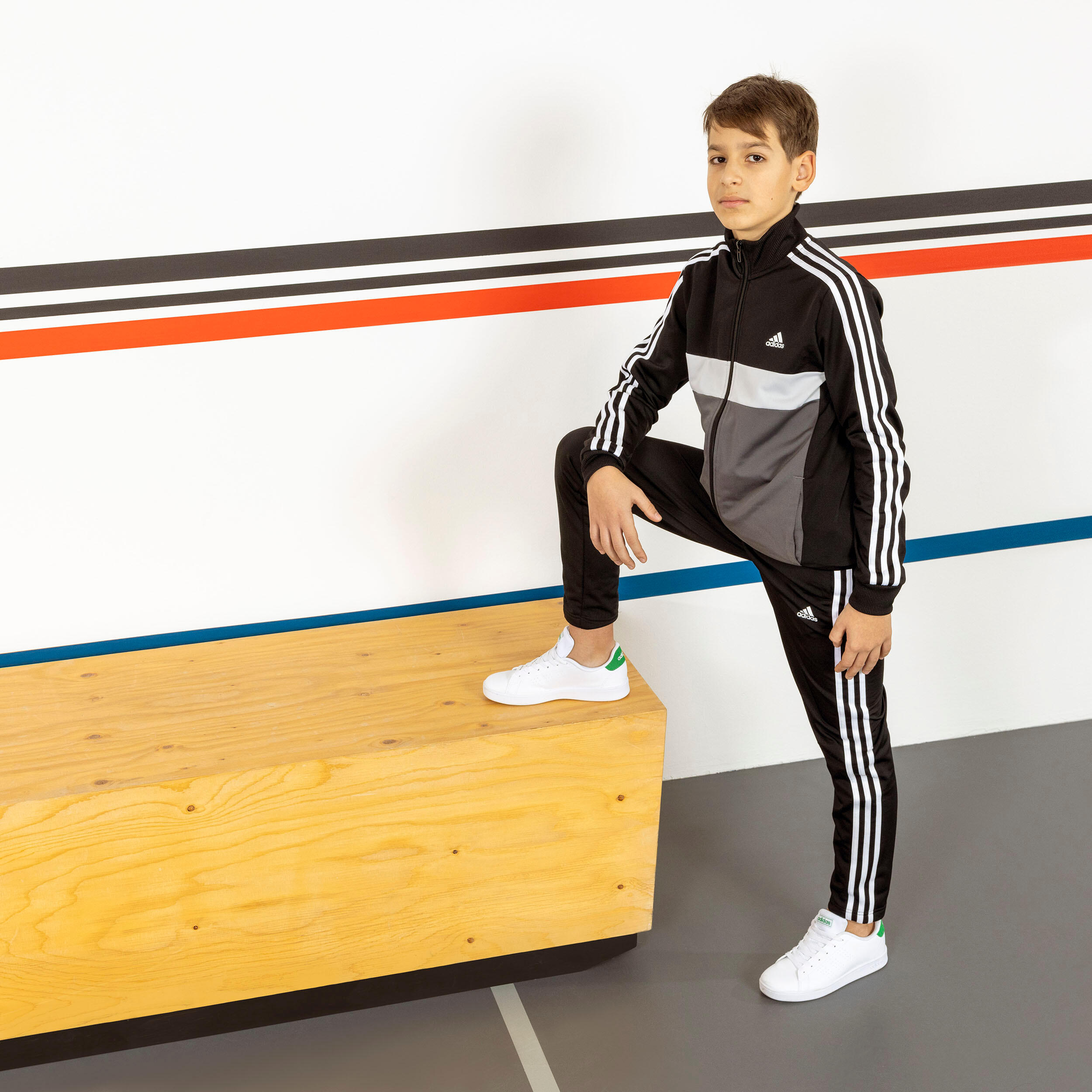Survêtement colorblock de sport adidas enfant noir 17/18