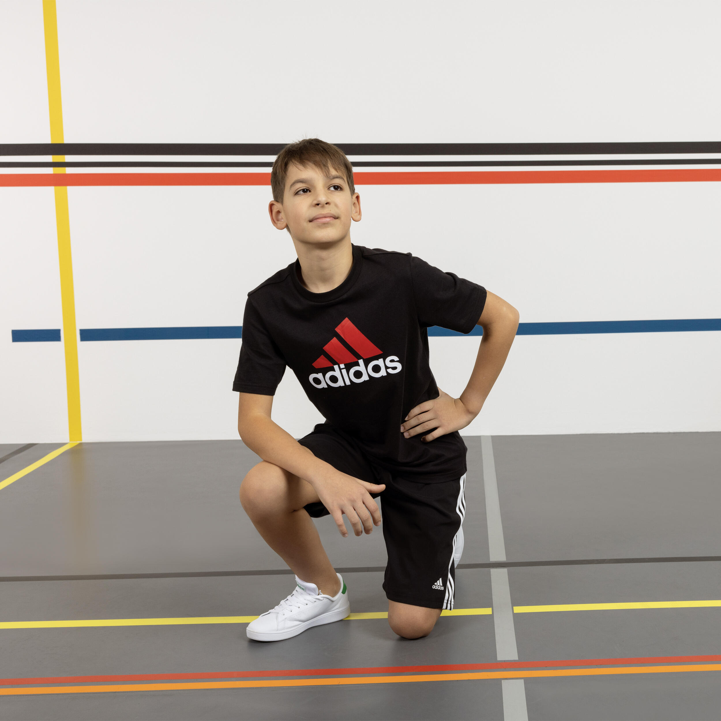 Short adidas 3 bandes enfant - noir 10/10