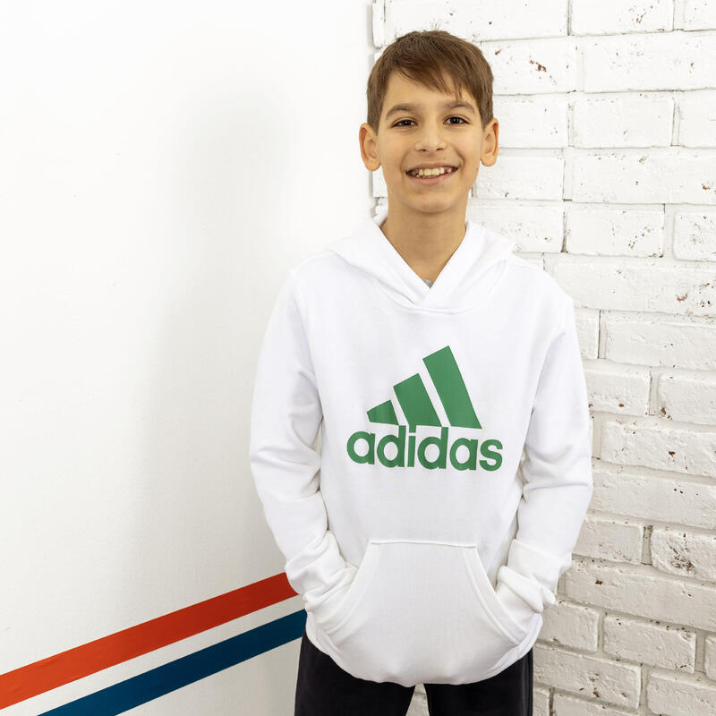 Dětská sportovní mikina s kapucí Adidas bílá