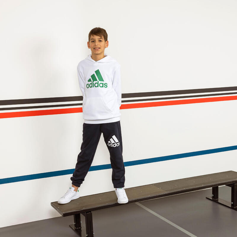 Dětská sportovní mikina s kapucí Adidas bílá
