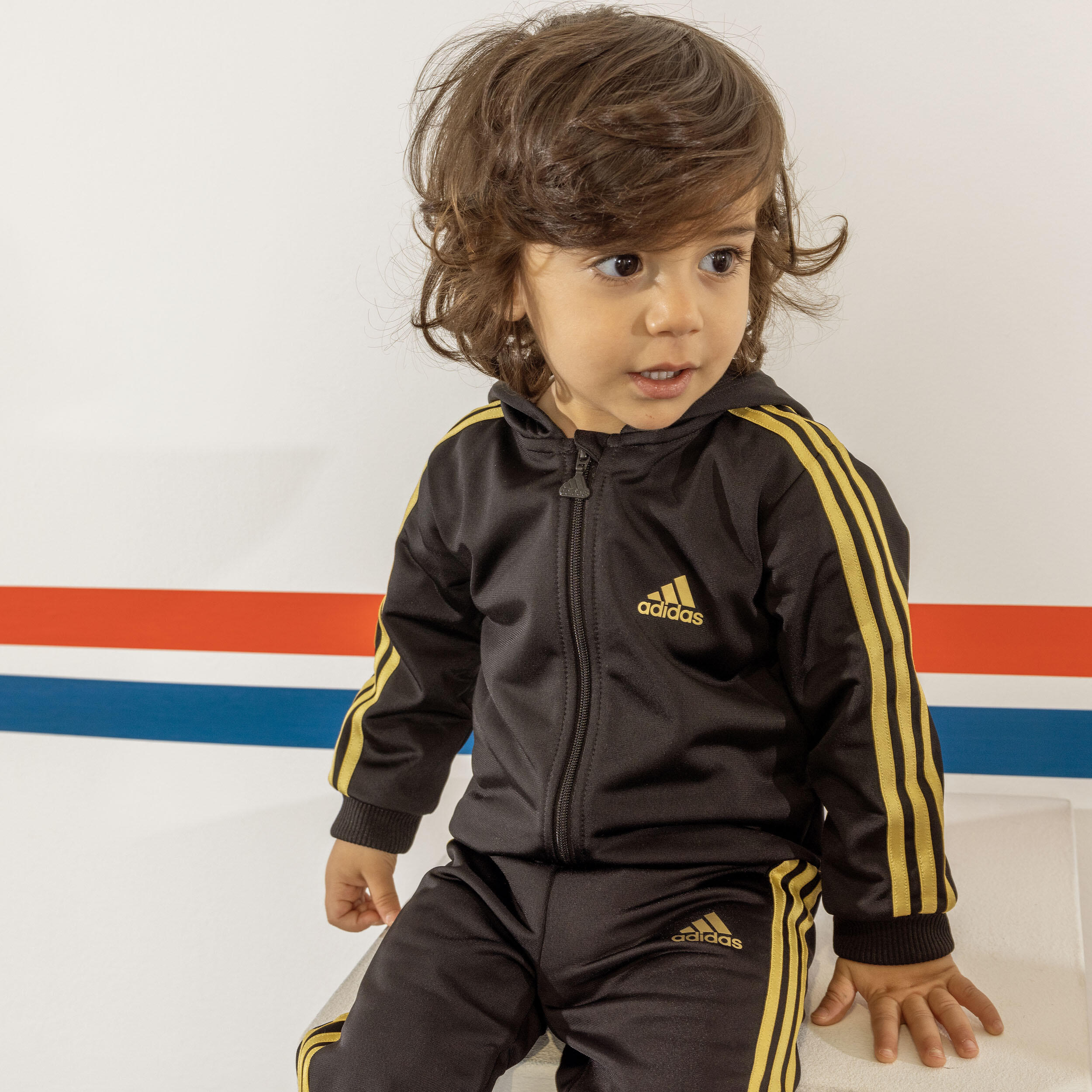 adidas Tuta da ginnastica bambino nero oro