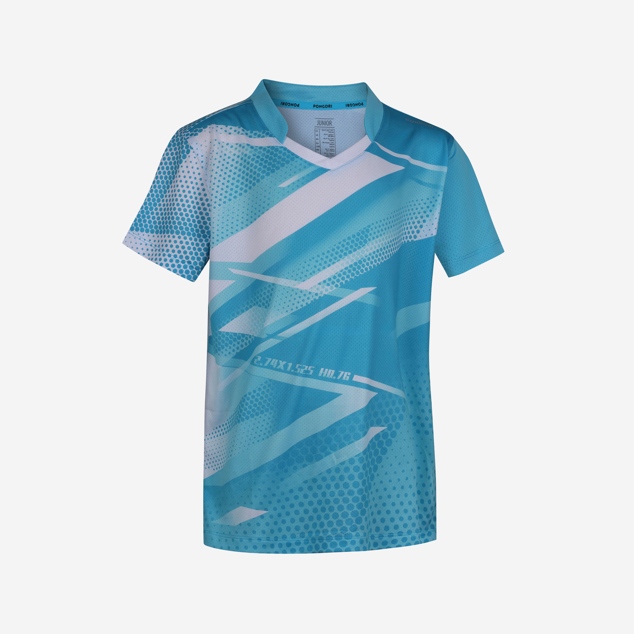 PONGORI Kids' Table Tennis T-Shirt TTP 560 - Blue/White