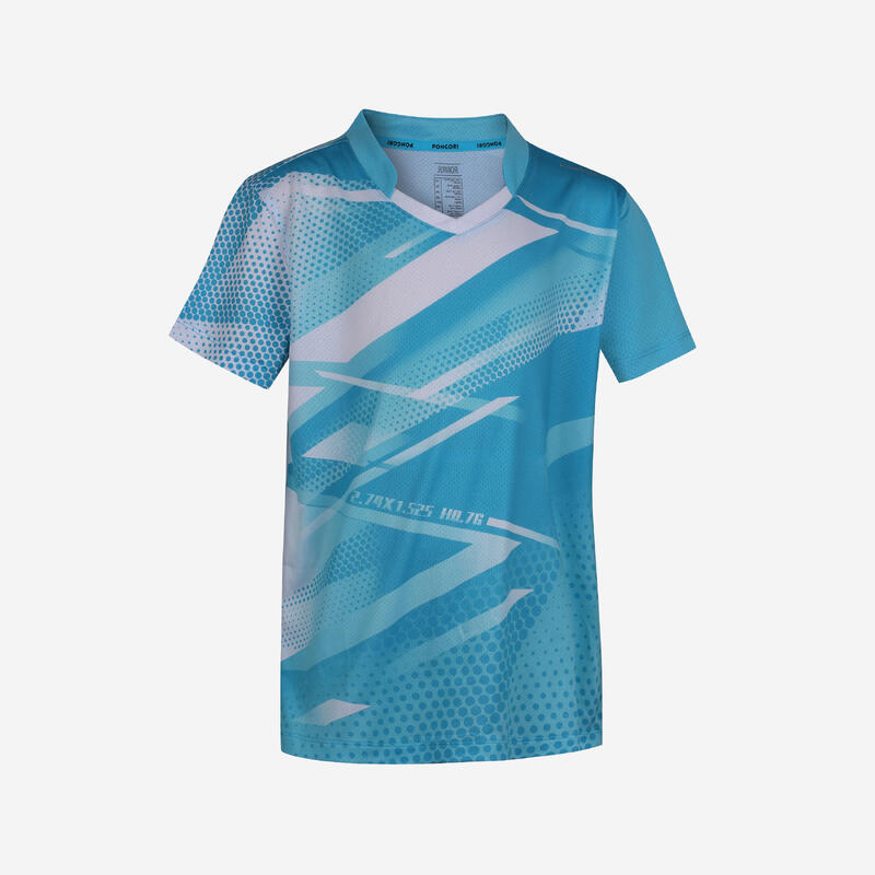 Camiseta de tenis de mesa TTP 560 Niño azul blanco