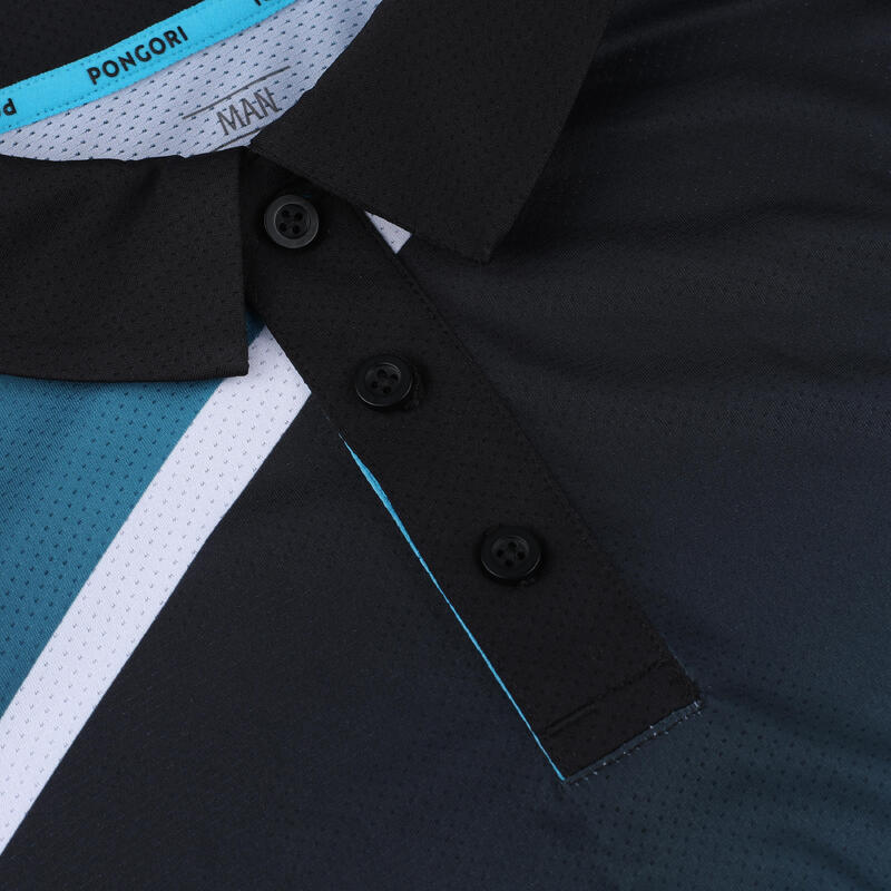 男款桌球 Polo 衫 TTP590－黑藍配色