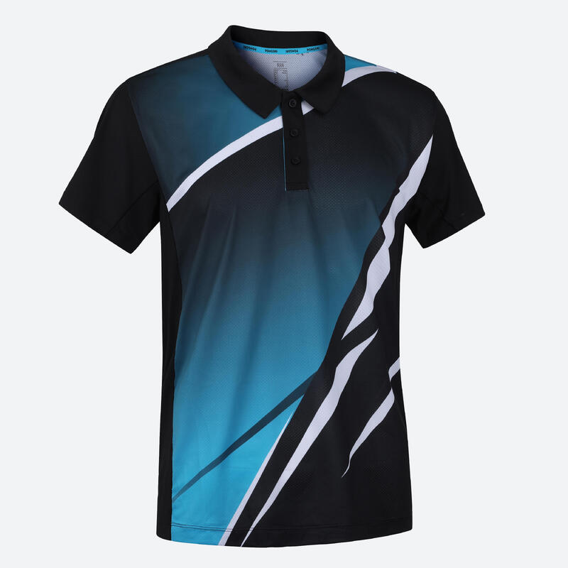 男款桌球 Polo 衫 TTP590－黑藍配色