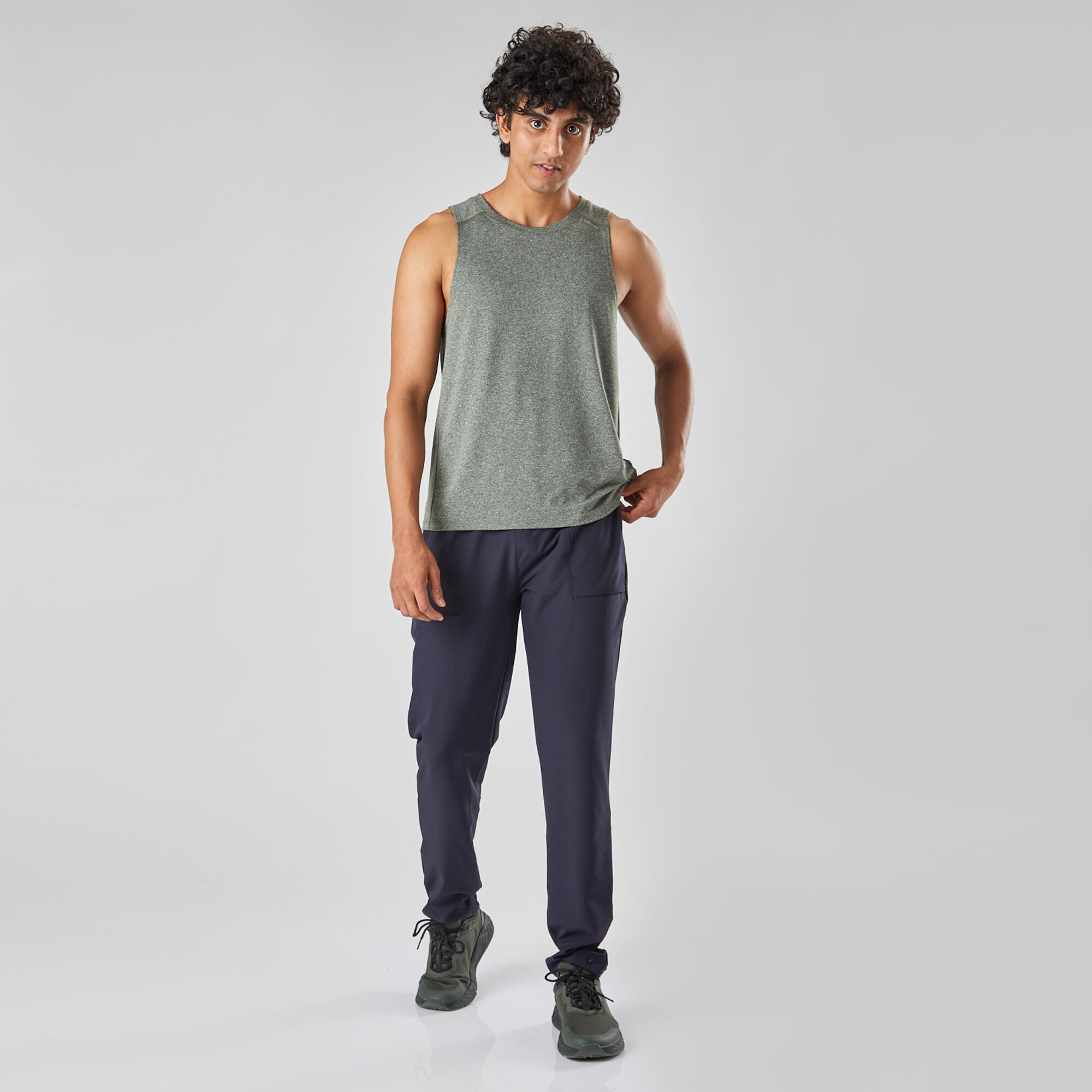 Men Gym Trackpant Convertible, Jog Fit, Quick Dry, Zip Pockets, 500 - Blue