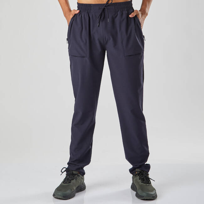 Men Gym Trackpant Joggers with Zip Pocket - Beige