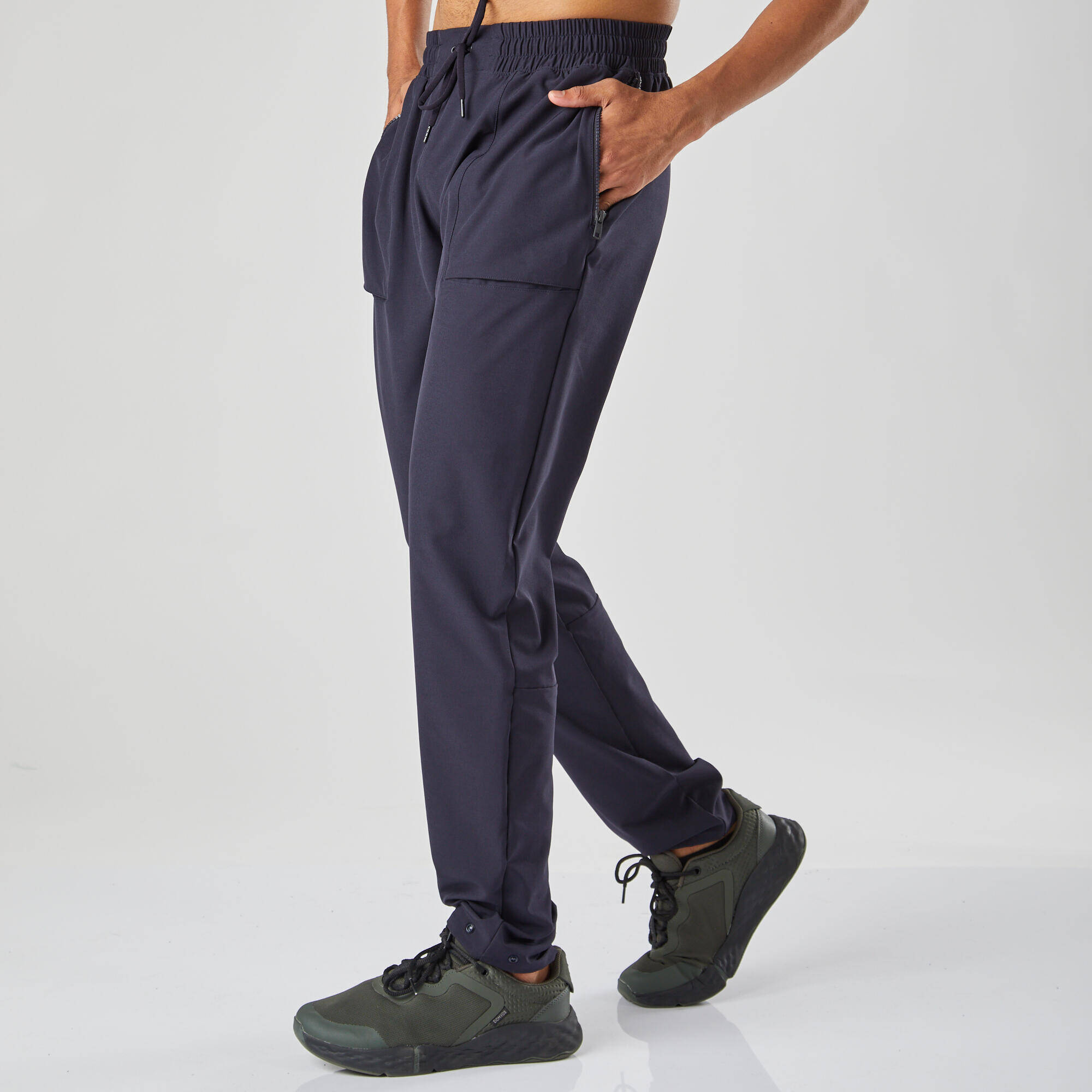 Men Gym Trackpant Convertible, Jog Fit, Quick Dry, Zip Pockets, 500 - Blue -  2