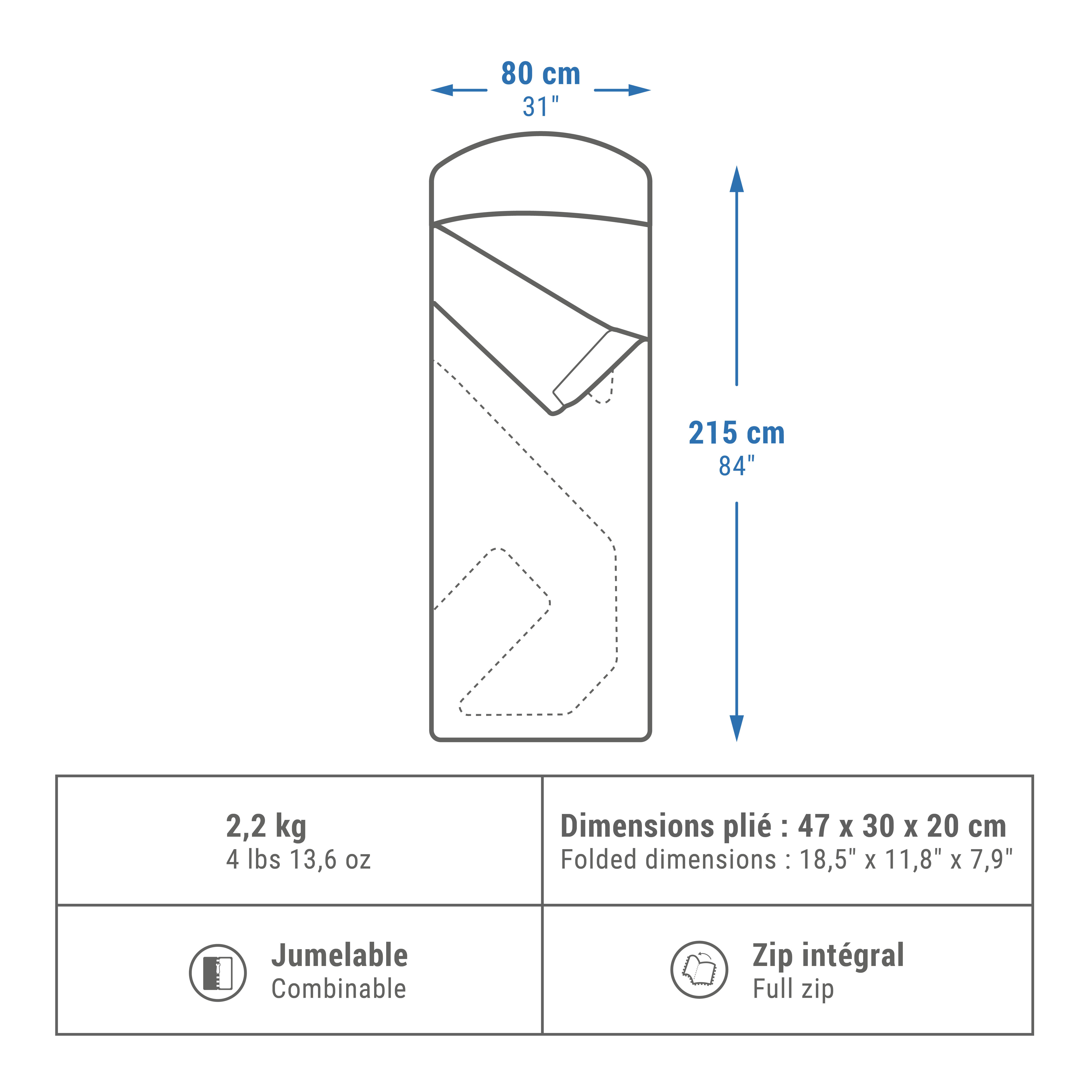 Sac de couchage 0° – Arpenaz - QUECHUA