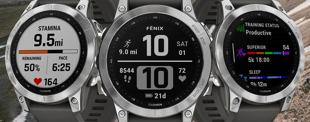 GPS-Uhr Smartwatch Outdoor mit Herzfrequenzmessung GARMIN - FENIX 7 silber/grau