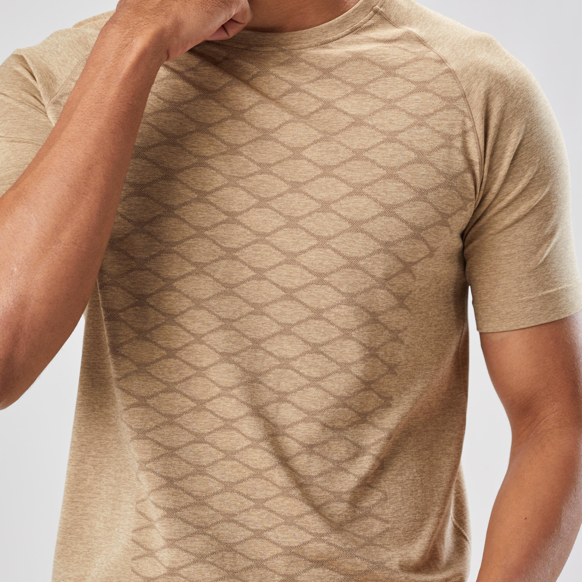 Buy Men Polyester Seamless Advance Gym T-Shirt - Mottled Grey