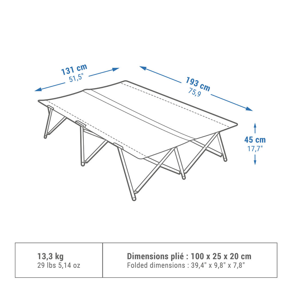 CAMP BED FOR CAMPING - DOUBLE CAMP BED SECOND 130 CM - 2 PERSON