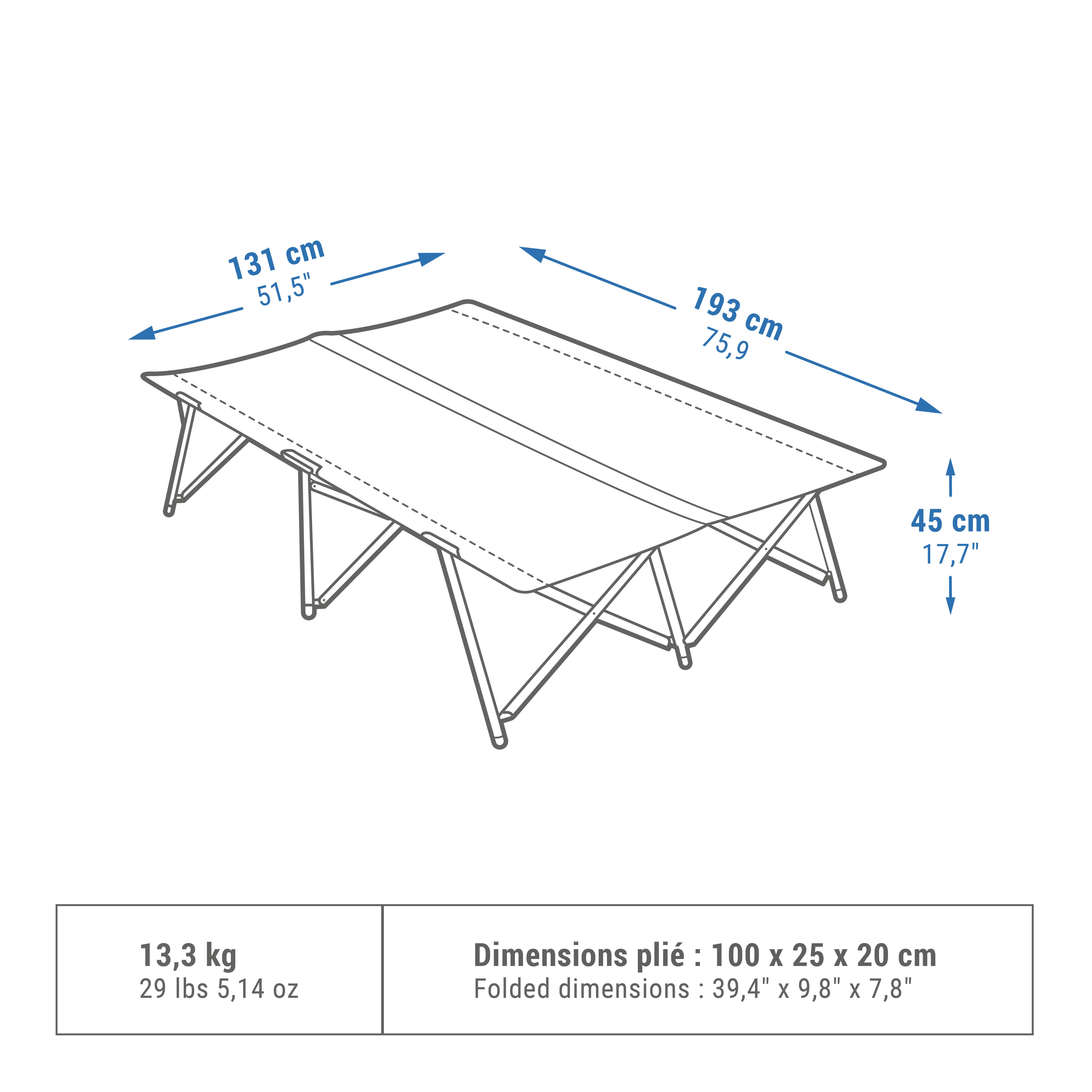 CAMP BED FOR CAMPING - DOUBLE CAMP BED SECOND 130 CM - 2 PERSON