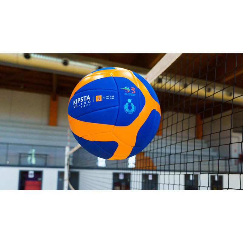 Ballon de Volley-Ball V100 Soft 230-250 g - Bleu/Orange/Fédération Italienne de Volley-Ball FIPAV