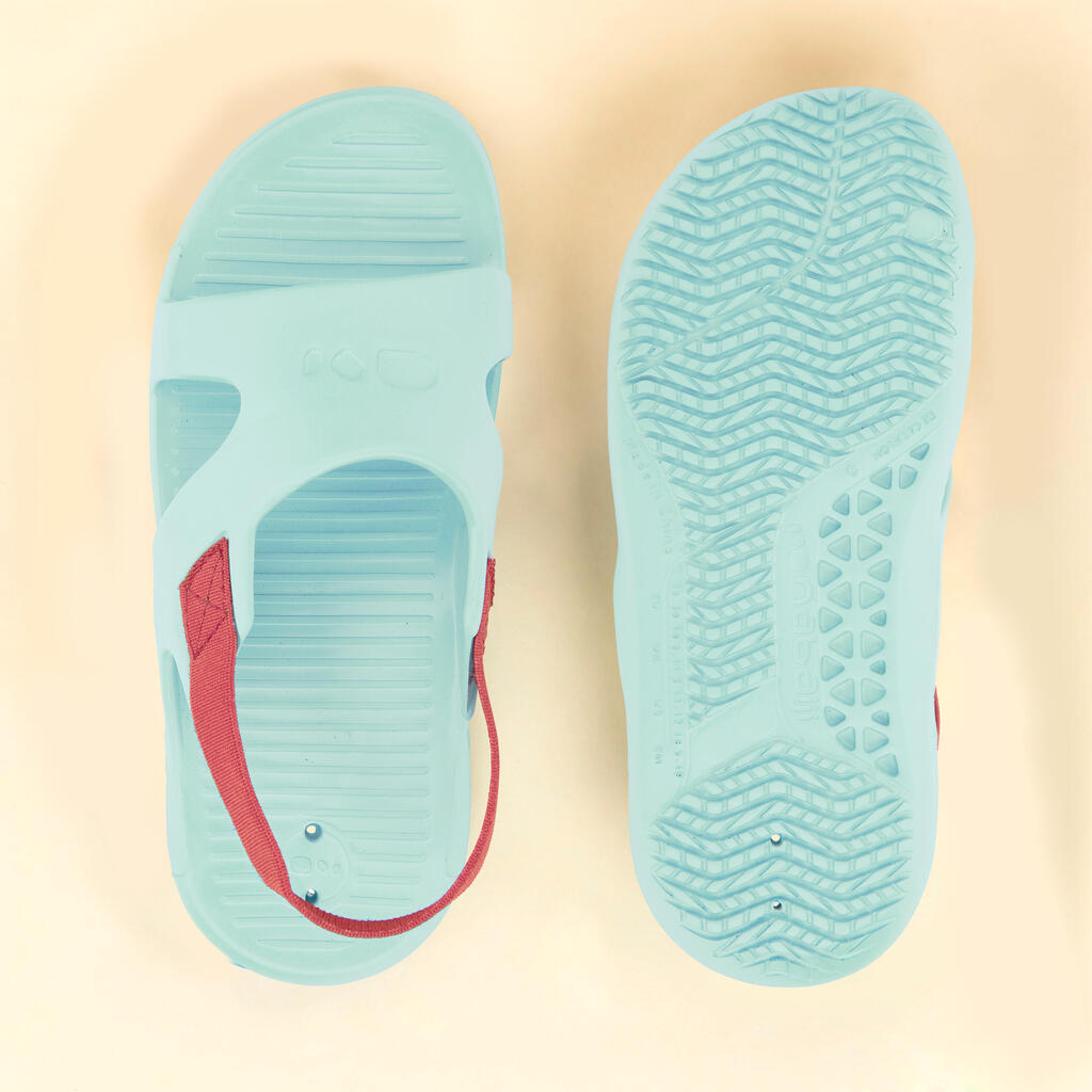 Kids' Pool Sandal SLAP 100 BASIC - Blue/Green