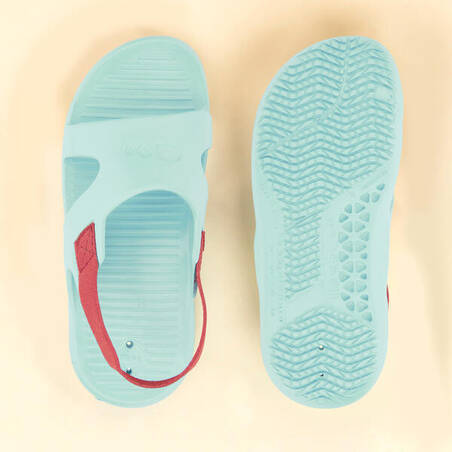 Sandal Kolam Renang Anak SLAP 100 BASIC - Mint/Pink