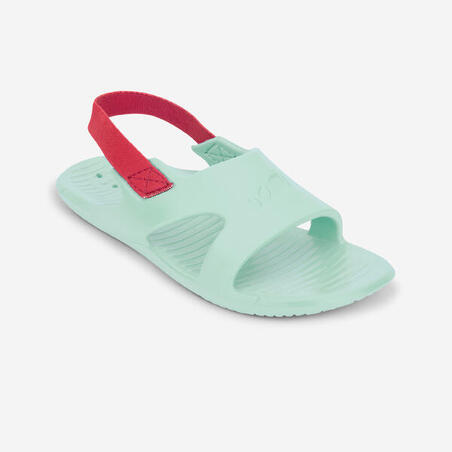 Zeleno-roze dečje sandale za bazen SLAP 100 BASIC