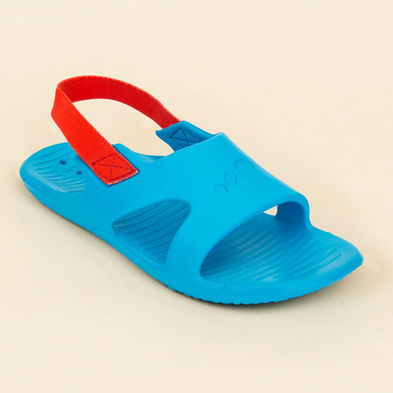 Kindersandalen voor het zwembad SLAP 100 BASIC blauw/groen