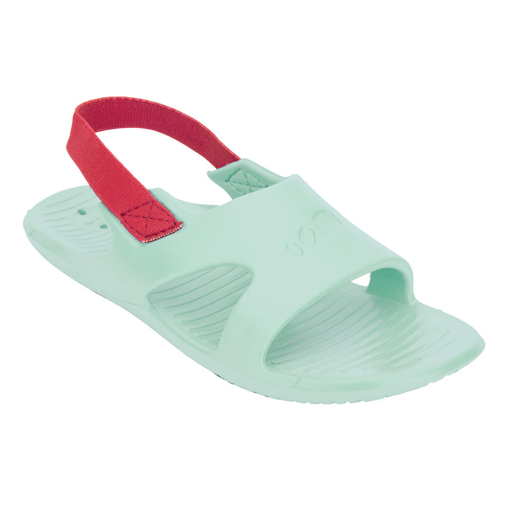 Bērnu baseina sandales “Slap Basic 100”, zilas, zaļas
