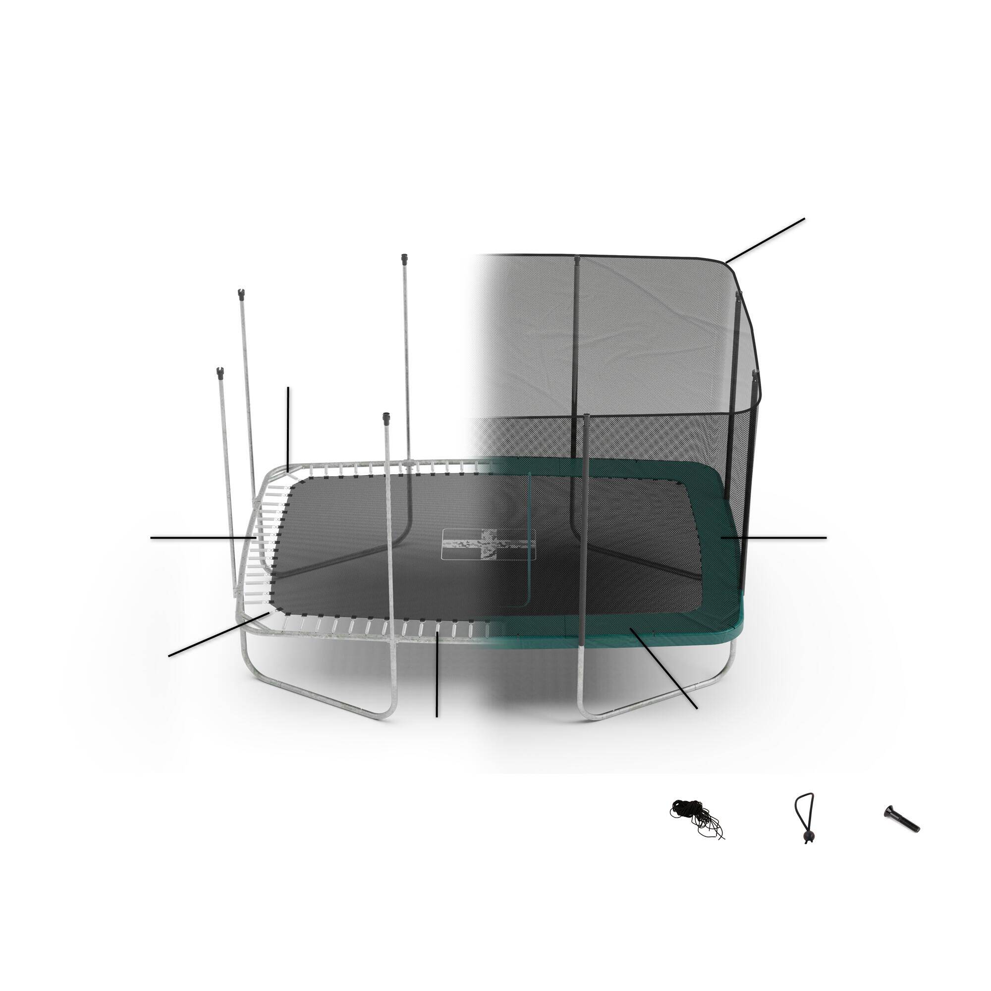 Rectangular Trampoline with Safety Net 520 -  4