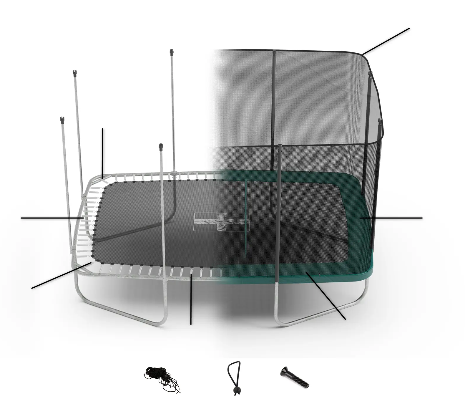 TRAMPOLINE RECTANGULAIRE 520 decathlon domyos : NOTICE REPARATION