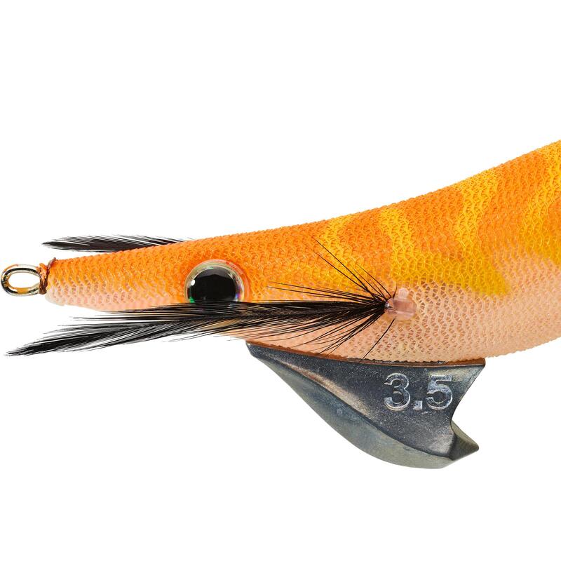 Zinkende squid jig voor zeekat en pijlinktvis EBI S 3.5/135 oranje