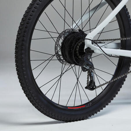 Vélo VTT électrique semi-rigide 27,5" -  E-ST 100 Blanc Rouge