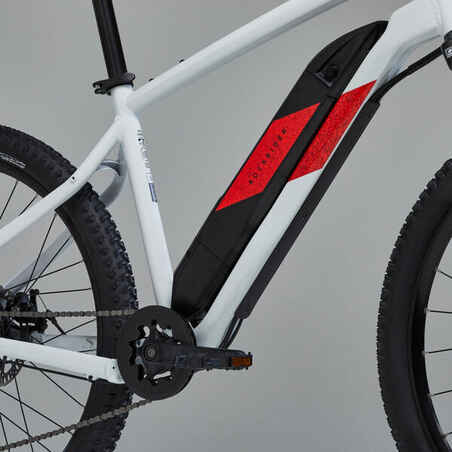 Elektrinis kalnų dviratis „E-ST 100“, 27,5 col ratai, baltas, raudonas