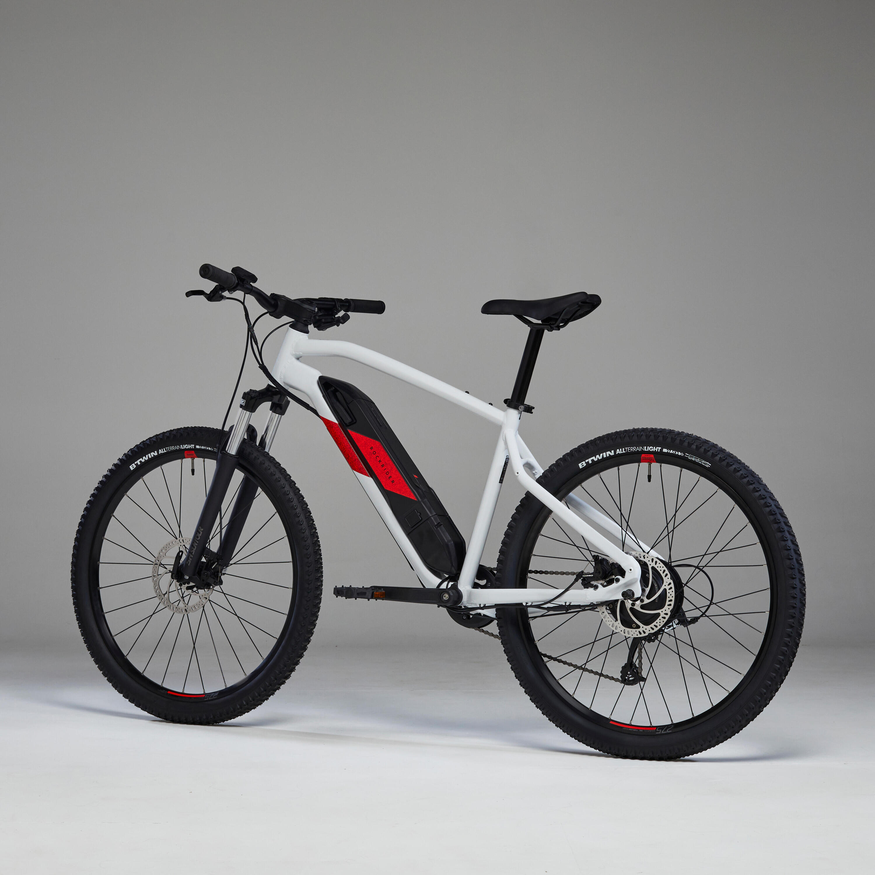 27.5" Hardtail Electric Mountain Bike E-ST 100 - White/Red 3/9