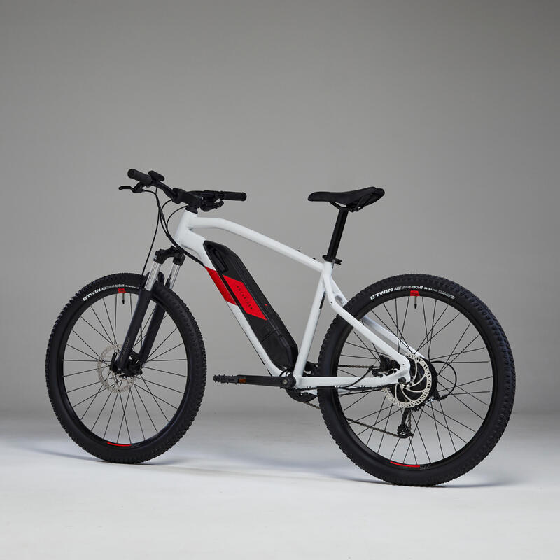 Bicicletă MTB electrică E-ST 100 27.5" alb-roșu