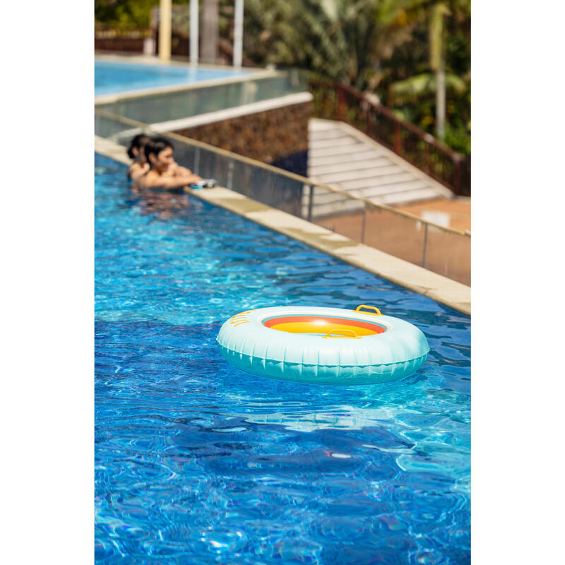 Large 92 cm inflatable printed pool ring with comfort grips