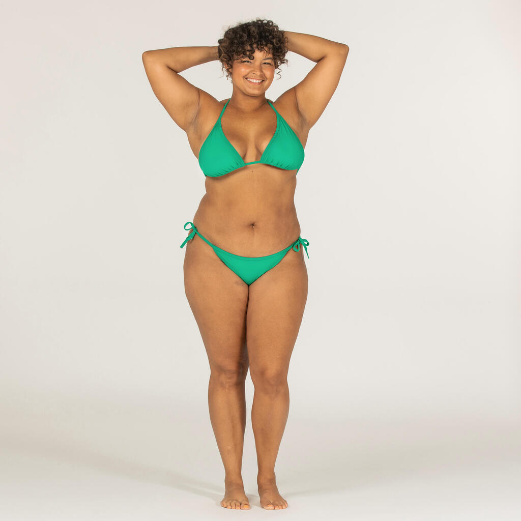 WOMEN'S PLAIN SLIDING TRIANGLE BIKINI SWIMSUIT TOP MAE GREEN