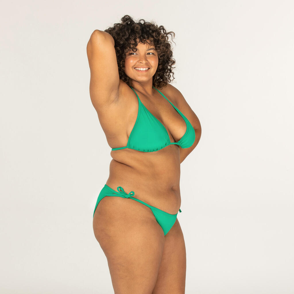 WOMEN'S PLAIN SLIDING TRIANGLE BIKINI SWIMSUIT TOP MAE GREEN