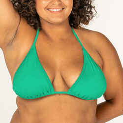 WOMEN'S PLAIN SLIDING TRIANGLE BIKINI SWIMSUIT TOP MAE GREEN