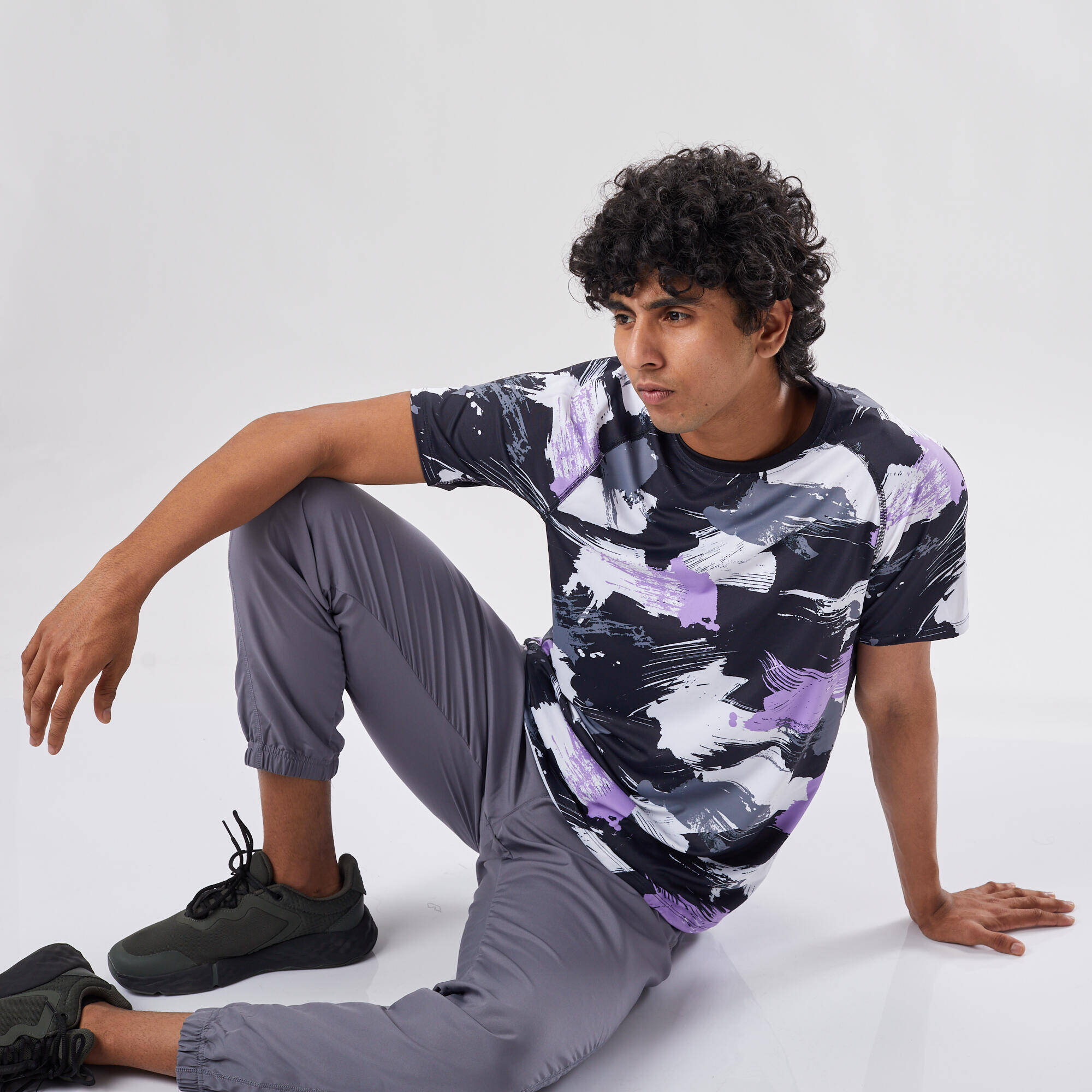 Men Gym Trackpants Slim Fit Jogger Style, Breathable, Quick Dry - Concrete Grey -  5