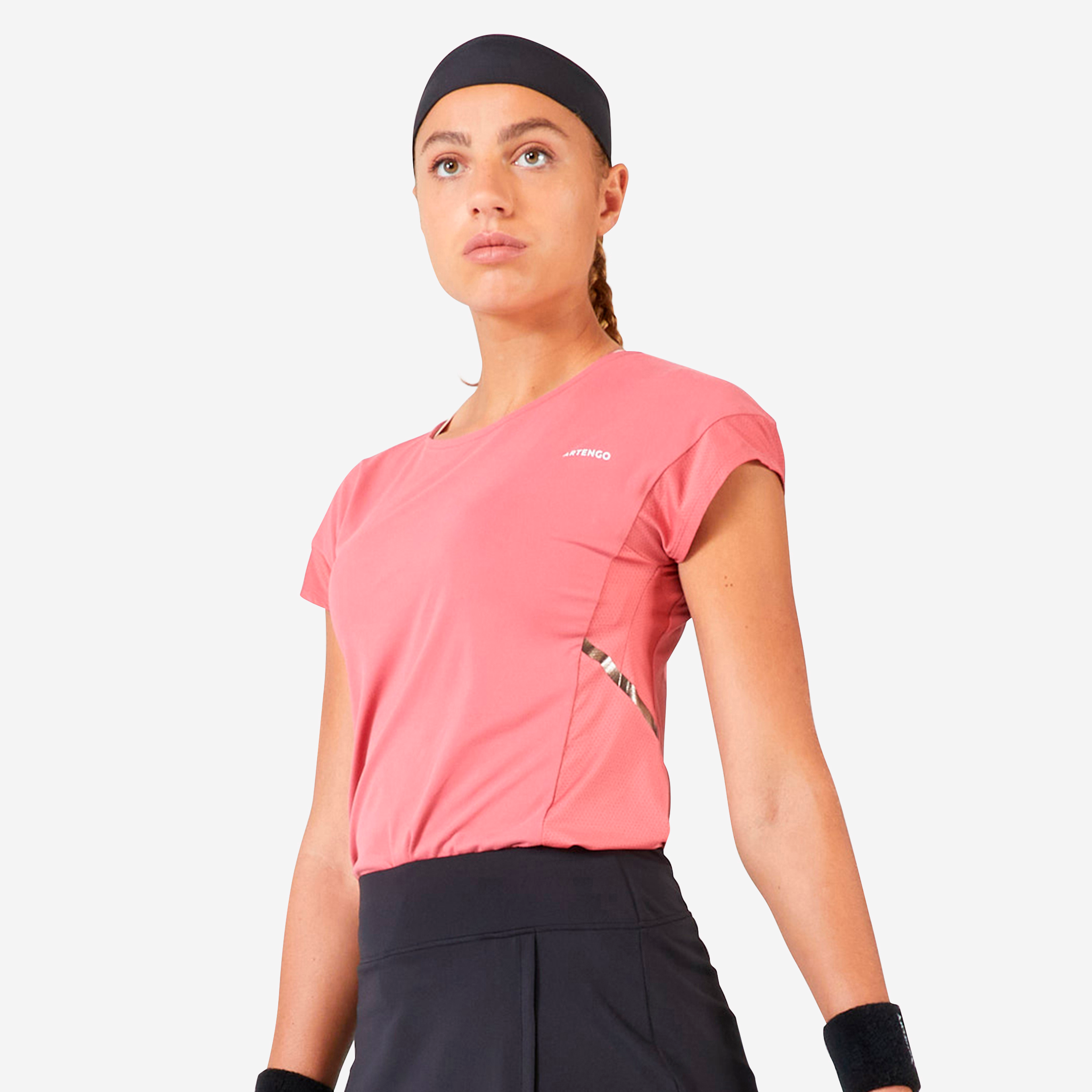 T-shirt tennis col rond dry soft femme - dry 500 rose - Tennis - Artengo- Clubs - Entreprises - Collectivités - Associations