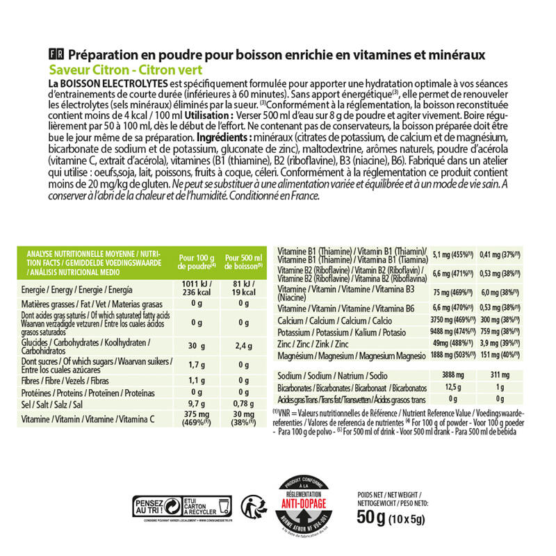 Overstims Boisson Electrolytes Citron-citron vert - 200g