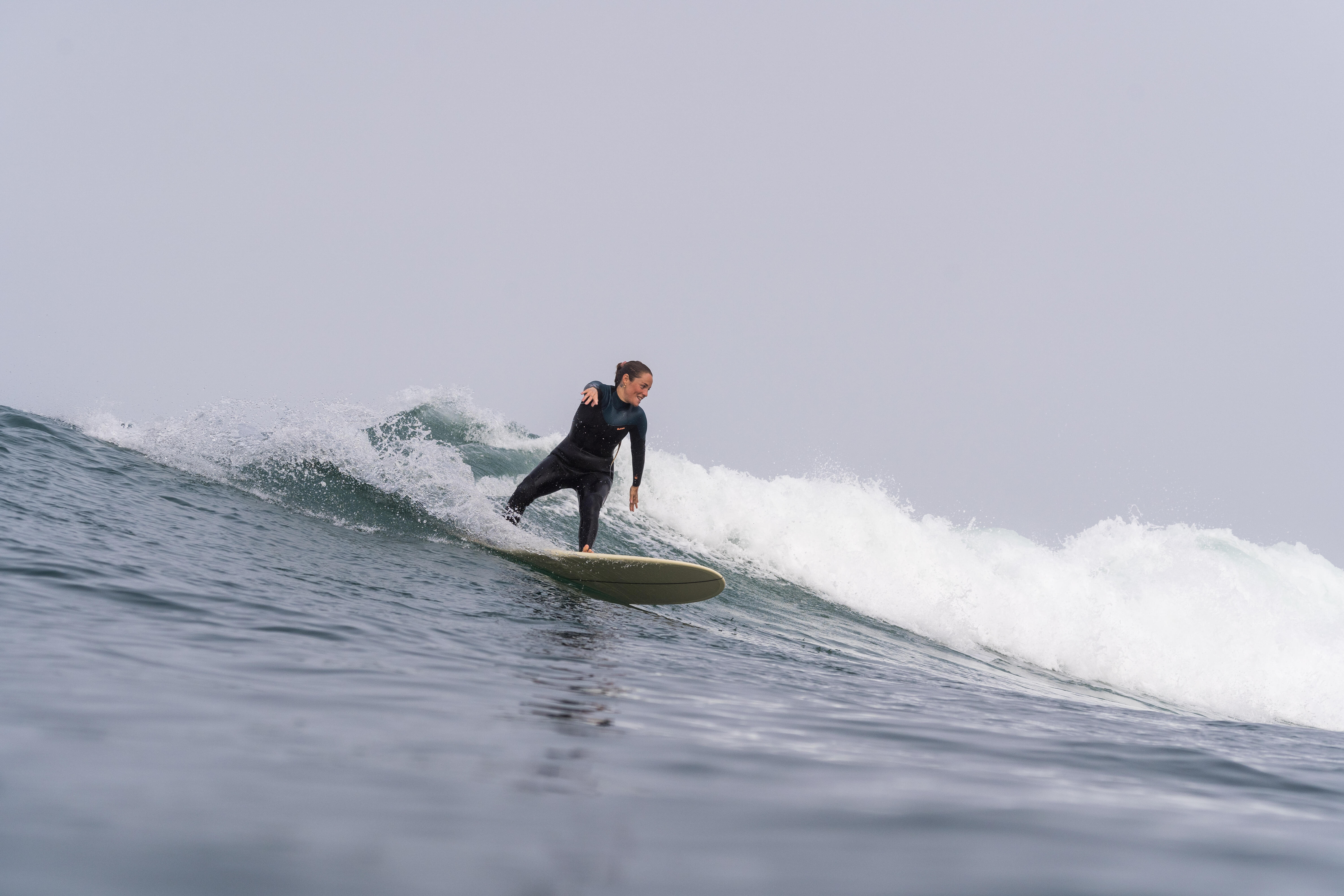 Combinaison de surf femme - 500 noir/vert - OLAIAN