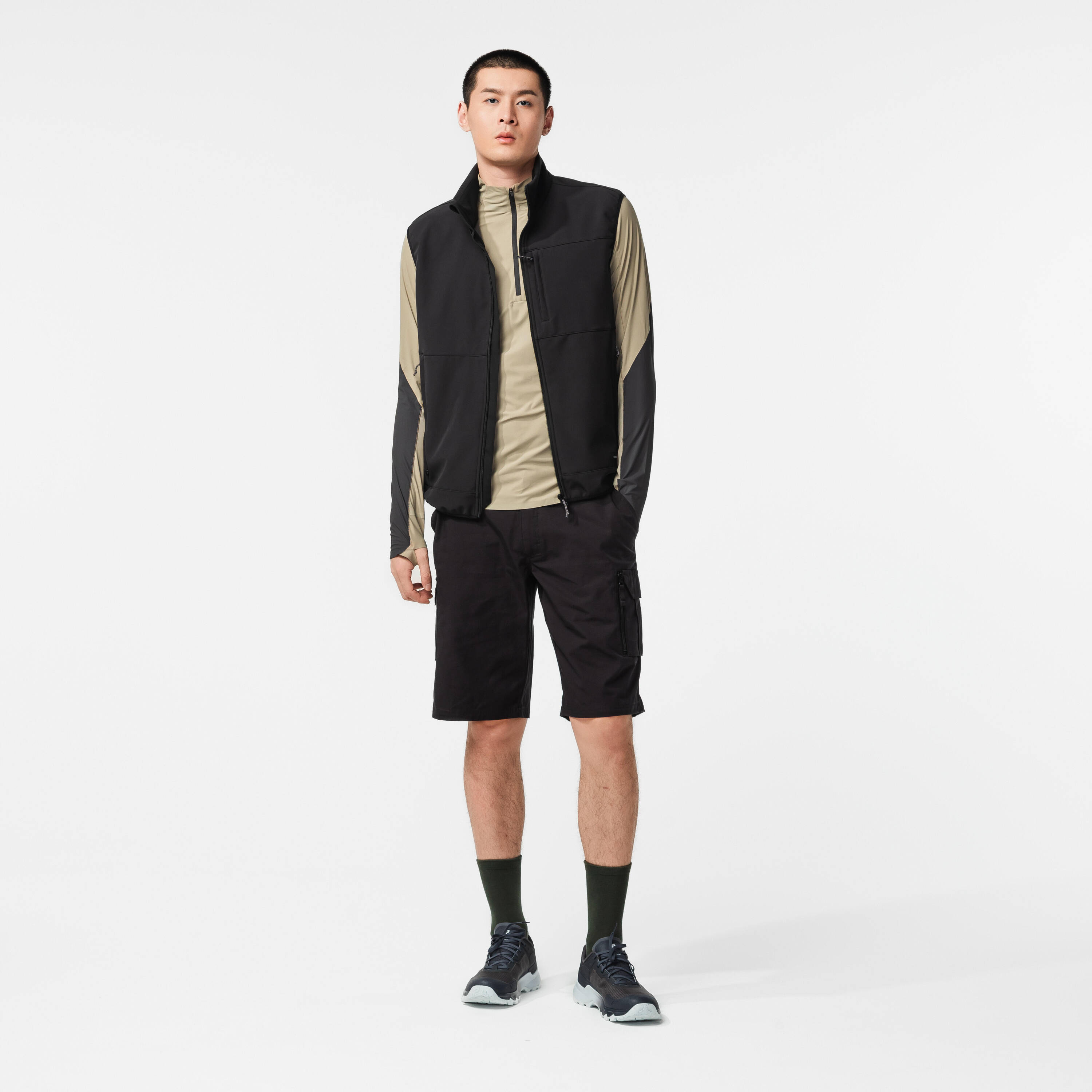 Men Windproof Sleeveless Vest Jacket Black - MT100 -  4