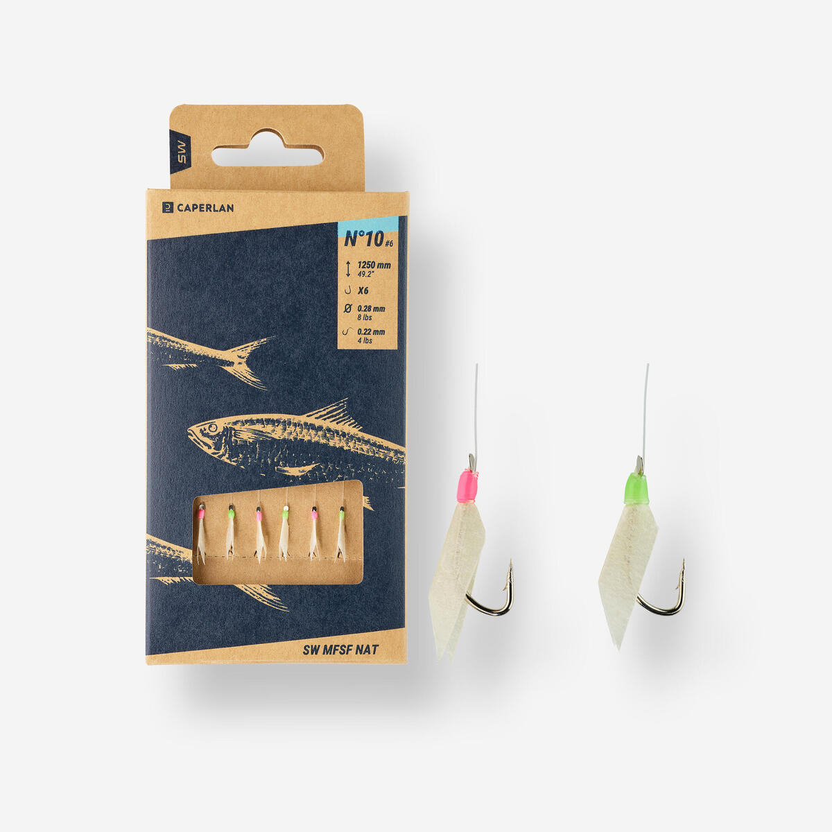 Trains de plumes SW MFSF Naturel T10 pêche en mer