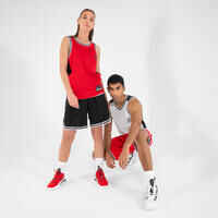 Men's/Women's Basketball Reversible Shorts SH500R - Black/Red - Decathlon