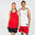 Basketbal shirt heren/dames T500R omkeerbaar wit/rood