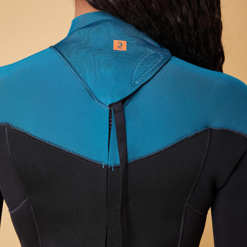 Dámský surfařský neopren 500 4/3 mm Backzip