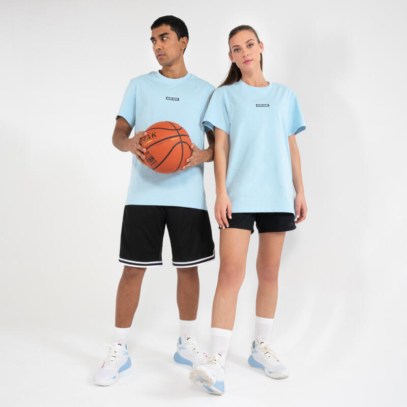 Basketbal T-shirt heren/dames TS500 signature blauw